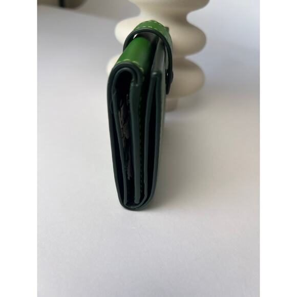 Coach 1941 Small Trifold Wallet Kelly Green With Floral Print Interior - Picture 4 of 5